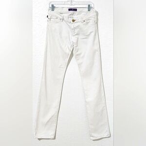 Victoria Beckham Women's Purple Star White Cotton Straight Leg Jeans. Size 28/34